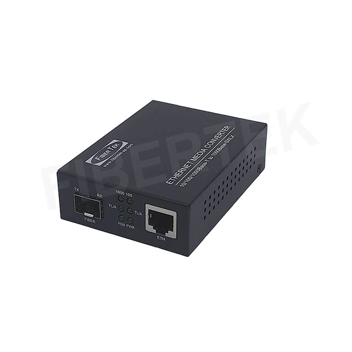 Slanted Side View of Gigabit Ethernet Converter FCNCS-1GN-1GS