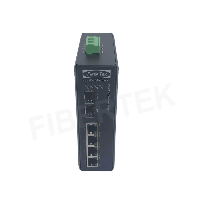 Industrial Ethernet Media Converter Fast Ethernet 4 x 10/100Base-TX to 2 x 100Base-FX (SFP) Un-managed FCNID-4EN-2ES