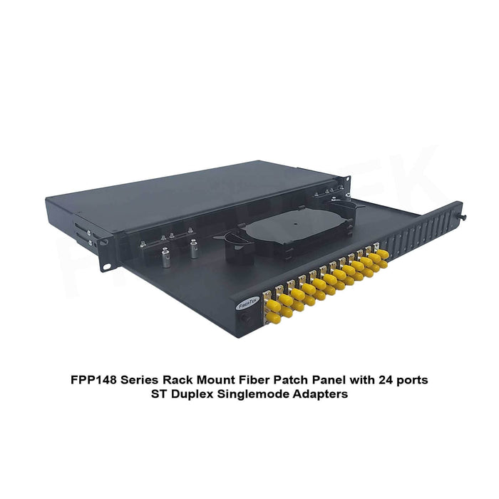 PP148 series rack mount fiber patch panel with 24 ports ST Duplex Singlemode Adapters